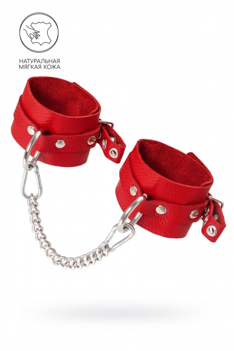 Красные мягкие кожаные оковы с люверсами - Pecado - купить с доставкой в Ельце