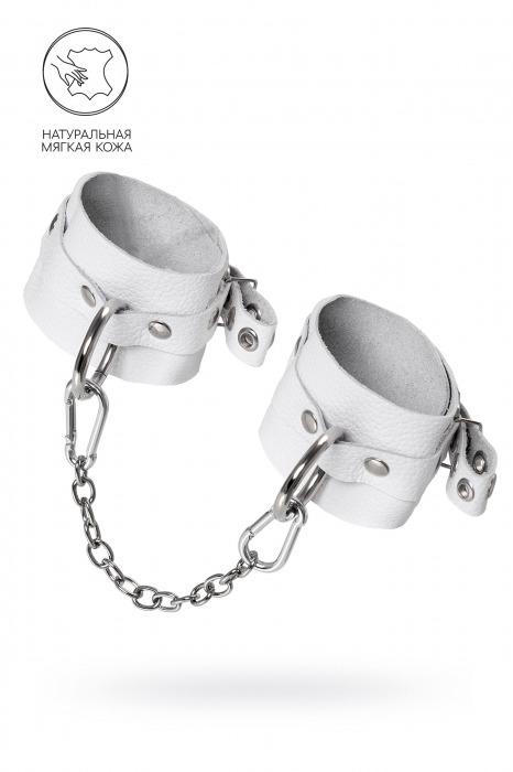 Белые мягкие кожаные оковы с люверсами - Pecado - купить с доставкой в Ельце