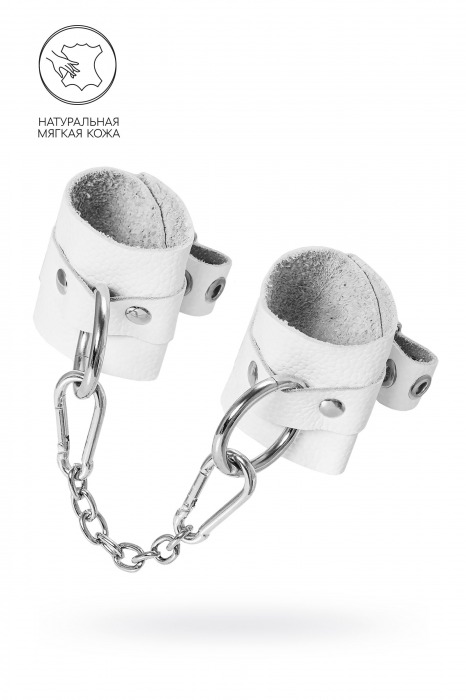 Белые мягкие кожаные наручники с люверсами - Pecado - купить с доставкой в Ельце