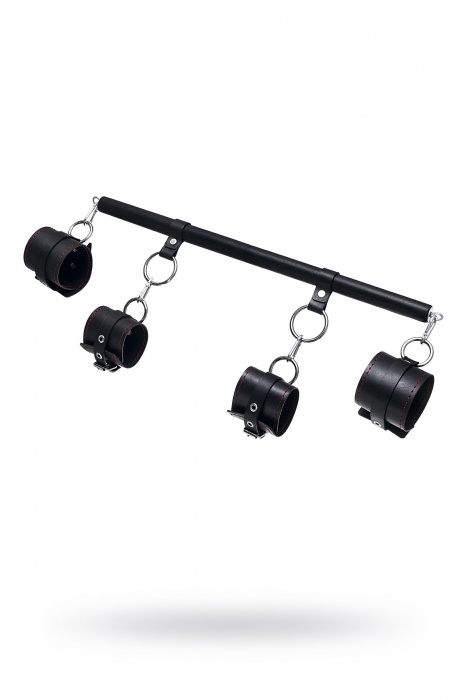 Черная распорка с 4 манжетами для рук и ног - Pecado - купить с доставкой в Ельце