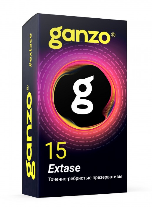 Презервативы анатомической формы с точечной и ребристой структурой Ganzo Extase - 15 шт. - Ganzo - купить с доставкой в Ельце