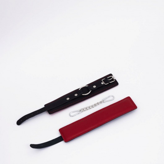 Черно-красные кожаные оковы - Crazy Handmade - купить с доставкой в Ельце