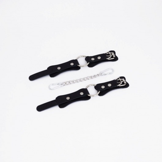 Черные кожаные наручники с кольцом - Crazy Handmade - купить с доставкой в Ельце