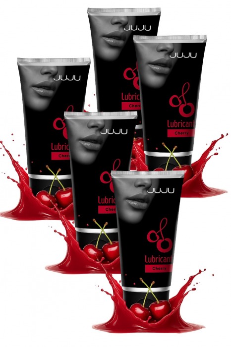 Набор из 5 съедобных лубрикантов JUJU со вкусом вишни - JuJu - купить с доставкой в Ельце