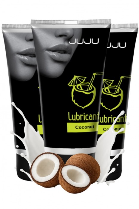 Набор из 3 съедобных лубрикантов JUJU со вкусом кокоса - JuJu - купить с доставкой в Ельце