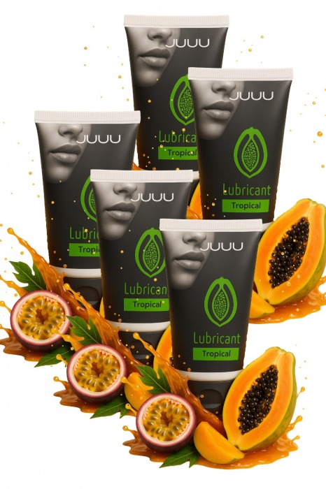 Набор из 5 съедобных лубрикантов JUJU со вкусом тропических фруктов - JuJu - купить с доставкой в Ельце