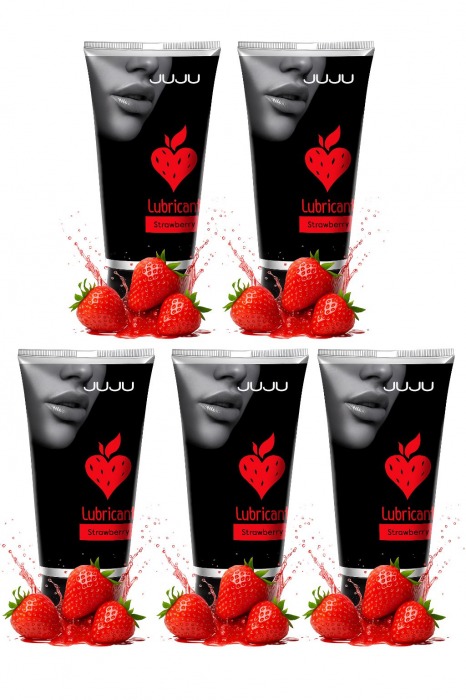 Набор из 5 съедобных лубрикантов JUJU со вкусом клубники - JuJu - купить с доставкой в Ельце