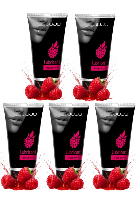 Набор из 5 съедобных лубрикантов JUJU со вкусом малины - JuJu - купить с доставкой в Ельце