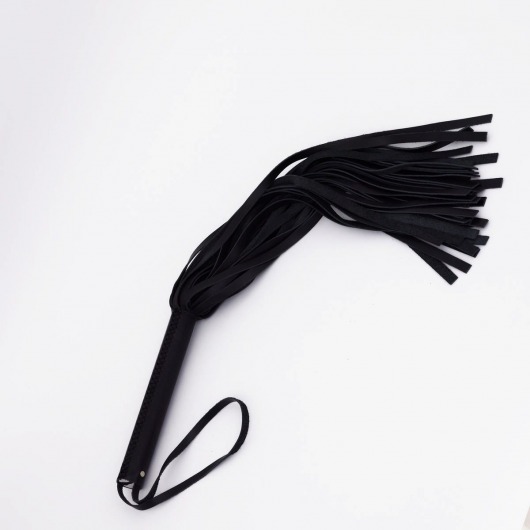Черный кожаный флоггер - 45 см. - Crazy Handmade - купить с доставкой в Ельце