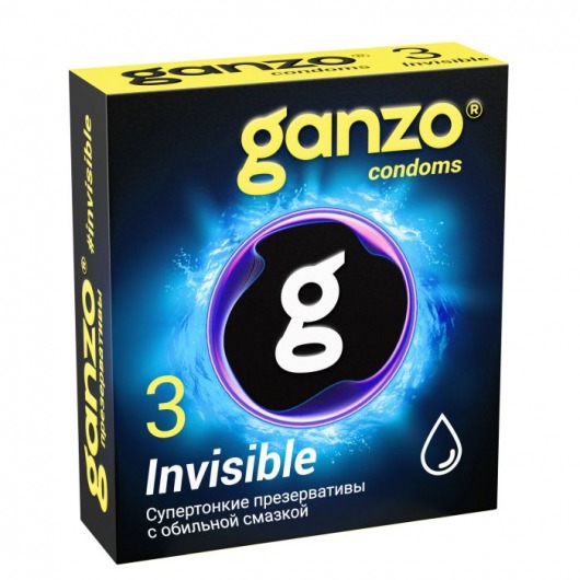 Супертонкие презервативы Ganzo Invisible - 3 шт. - Ganzo - купить с доставкой в Ельце