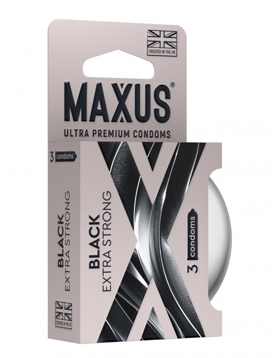Черные утолщенные презервативы MAXUS Extra Strong с железным кейсом - 3 шт. - Maxus - купить с доставкой в Ельце