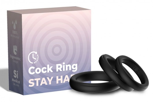 Набор из 3 черных эрекционных колец Stay Hard - Boys of Toys - в Ельце купить с доставкой