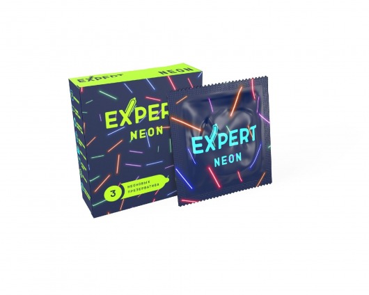 Светящиеся в темноте презервативы Expert Neon - 3 шт. - Expert - купить с доставкой в Ельце