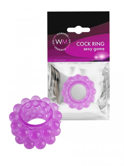 Лиловое эрекционное кольцо с 2 рядами стимулирующих шариков - Erowoman-Eroman - в Ельце купить с доставкой