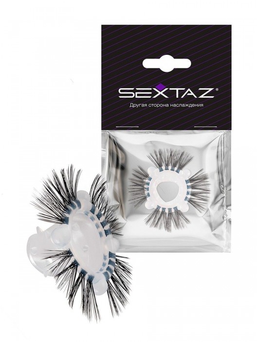 Эластичное эрекционное кольцо с черными «ресничками» - Sextaz - в Ельце купить с доставкой