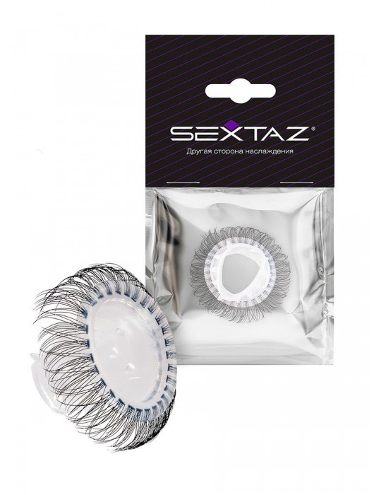 Эластичное эрекционное кольцо с длинными черными «ресничками» - Sextaz - в Ельце купить с доставкой