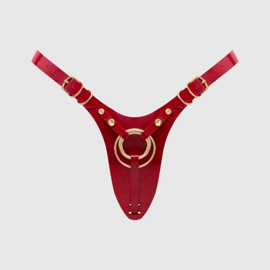 Красный пояс для фиксации насадок Strap-On-Me Leatherette Harness Fabulous - Strap-on-me - купить с доставкой в Ельце