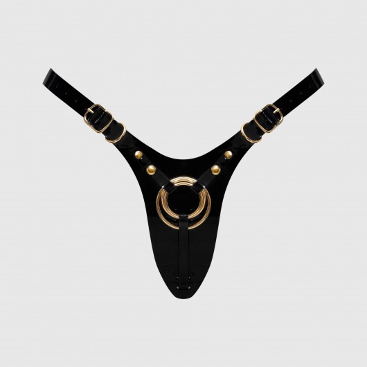 Черный пояс для фиксации насадок Strap-On-Me Leatherette Harness Fabulous - Strap-on-me - купить с доставкой в Ельце