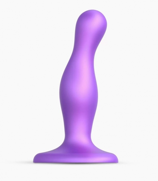 Фиолетовая насадка Strap-On-Me Dildo Plug Curvy size S - Strap-on-me - купить с доставкой в Ельце