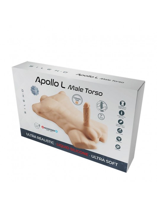 Карамельный мужской торс с фаллоимитатором SILEXD Apollo L 7 - Adrien Lastic