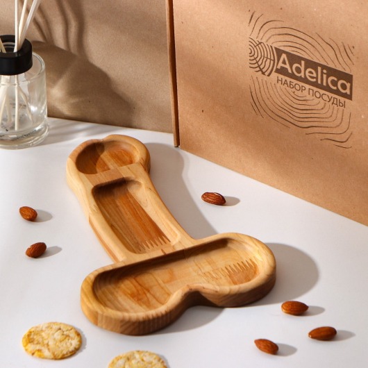 Деревянное блюдо для подачи в форме члена (25 х 16,5 х 1,7 см) - Сима-Ленд - купить с доставкой в Ельце