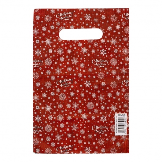 Красный подарочный новогодний пакет с вырубной ручкой (20х30 см) - Сима-Ленд - купить с доставкой в Ельце