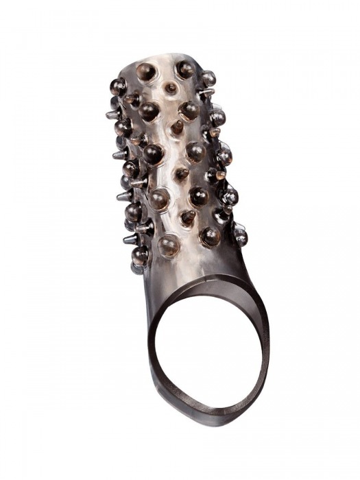 Дымчатая насадка на пенис с шипами и выпуклостями - 12,5 см. - Sex Expert - в Ельце купить с доставкой