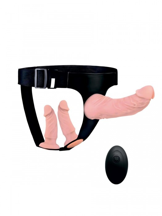 Женский страпон с 3 насадками и вибрацией - Erowoman-Eroman - купить с доставкой в Ельце