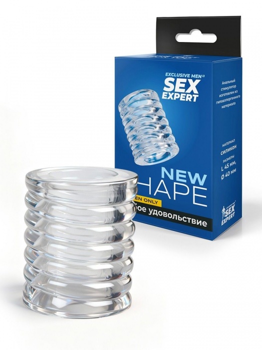 Прозрачная сквозная насадка на пенис с ребрышками - Sex Expert - в Ельце купить с доставкой