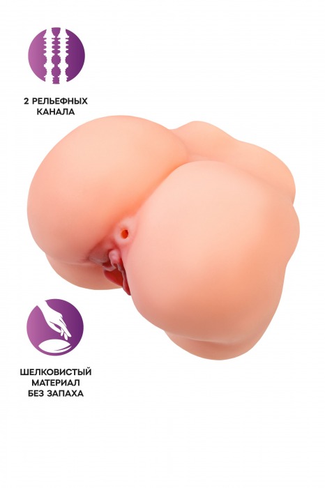 Реалистичный мастурбатор в форме попки с 2 любовными входами - No Name - в Ельце купить с доставкой