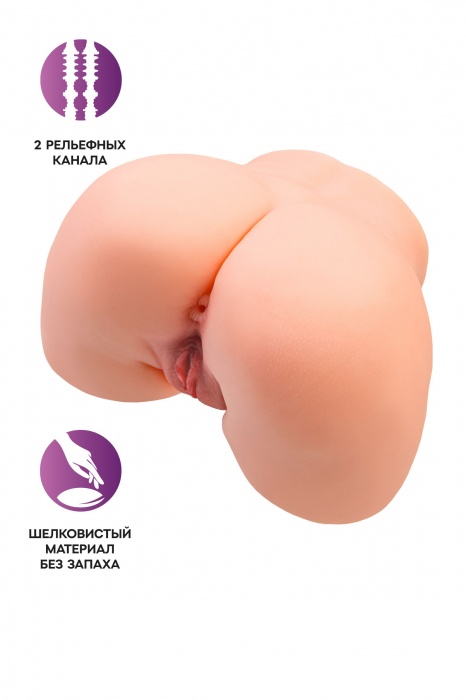Телесный мастурбатор в форме попки с 2 любовными входами - No Name - в Ельце купить с доставкой