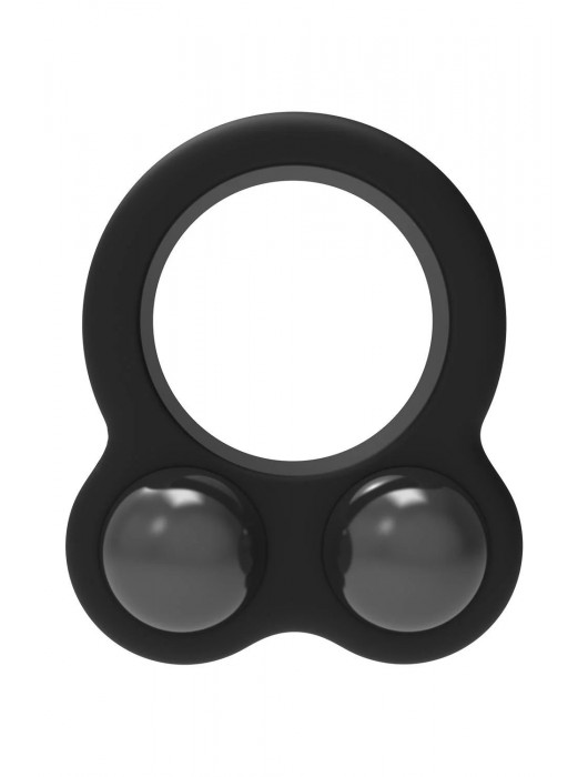Черное эрекционное кольцо с утяжелителями Cockring Dual Weight - Dream Toys - в Ельце купить с доставкой