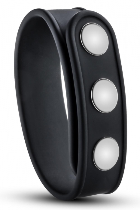 Черное эрекционное кольцо на кнопках - Blush Novelties - в Ельце купить с доставкой