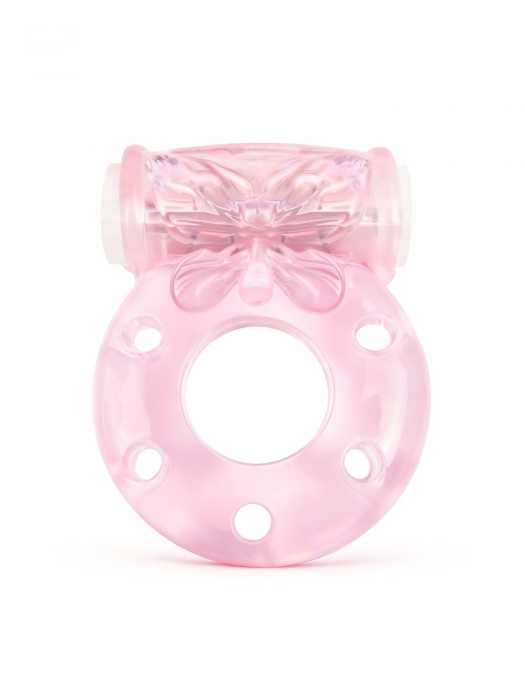 Розовое эрекционное виброкольцо с бабочкой - 1137 - в Ельце купить с доставкой