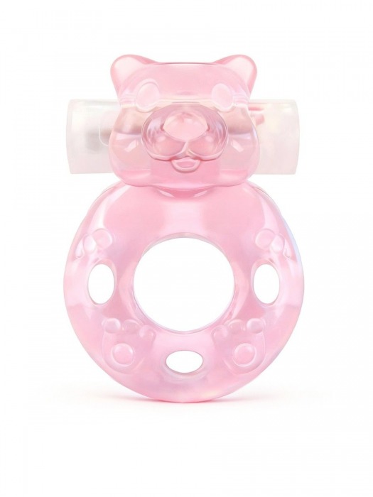 Розовое эрекционное виброкольцо в форме мишки - 1137 - в Ельце купить с доставкой