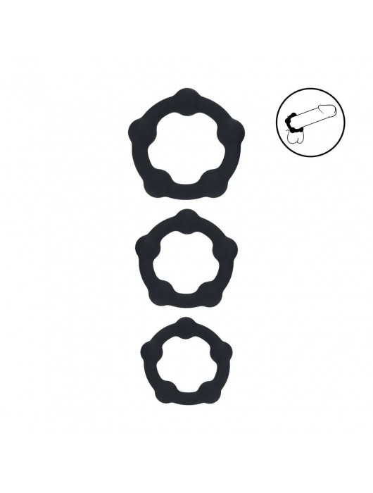 Набор из 3 эрекционных колец Beaded Silicone Cockring Set - Shots Media BV - в Ельце купить с доставкой