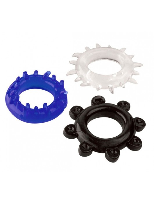 Набор из 3 эрекционных колец разного цвета и рельефа - Boys of Toys - в Ельце купить с доставкой