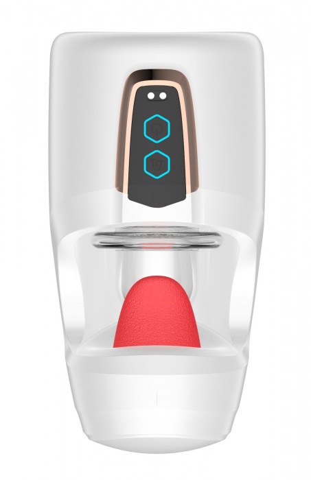 Белый мастурбатор с язычком и возвратно-поступательными движениями - Secwell - в Ельце купить с доставкой