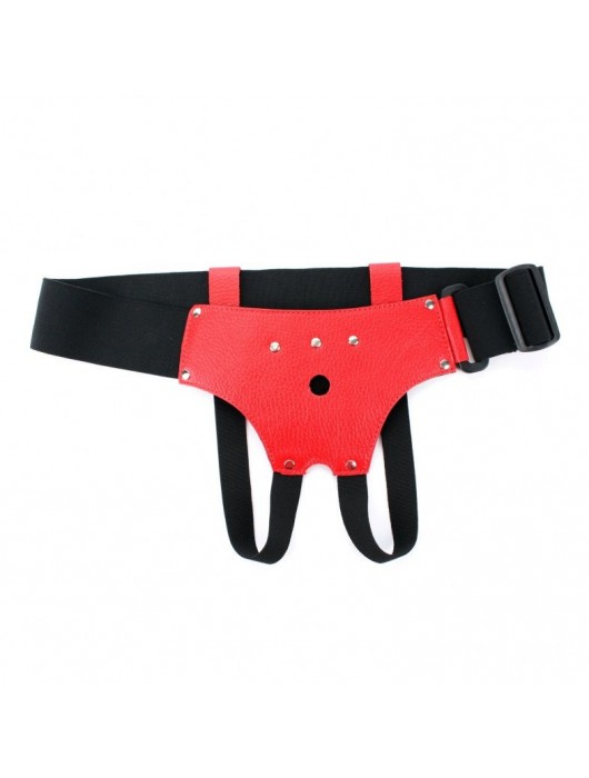 Красные трусики со штырьком для насадки - БДСМ Арсенал - купить с доставкой в Ельце