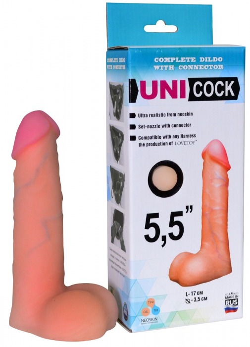 Фаллическая насадка Харнесс UNICOCK 5,5  - 17 см. - LOVETOY (А-Полимер) - купить с доставкой в Ельце