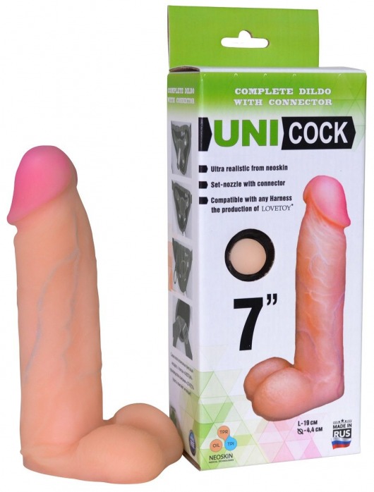 Фаллическая насадка Харнесс UNICOCK 7  - 19 см. - LOVETOY (А-Полимер) - купить с доставкой в Ельце