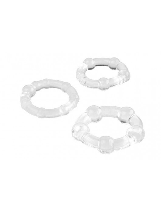 Набор из 3 прозрачных эрекционных колец с разным рельефом - A-toys - в Ельце купить с доставкой