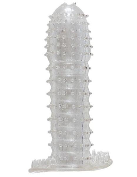 Гелевая прозрачная насадка c шипами - 12 см. - Toyfa Basic - в Ельце купить с доставкой