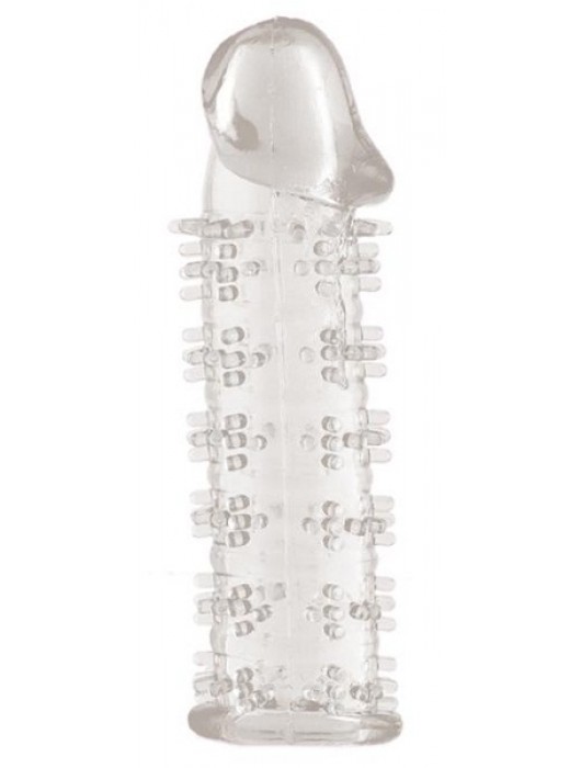 Гелевая прозрачная насадка с шипами - 12 см. - Toyfa Basic - в Ельце купить с доставкой