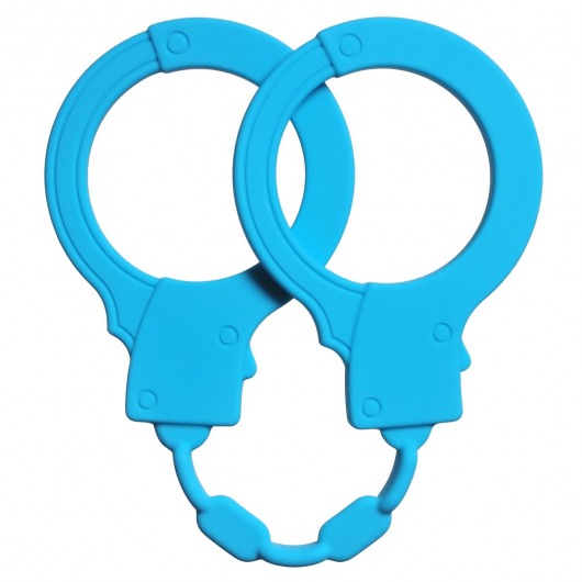 Голубые силиконовые наручники Stretchy Cuffs Turquoise - Lola Games - купить с доставкой в Ельце