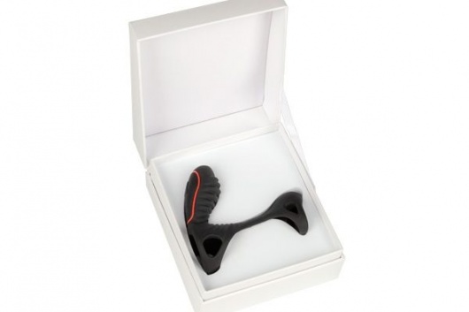 Чёрная насадка на фаллос Gladiator + LRS  с трехкнопочным пультом управления - Adrien Lastic - в Ельце купить с доставкой