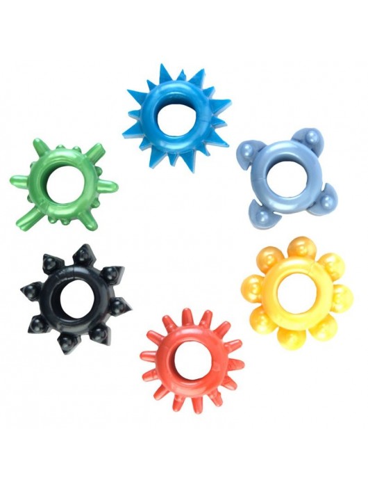 Набор из 6 разноцветных эрекционных колец - Toyfa Basic - в Ельце купить с доставкой