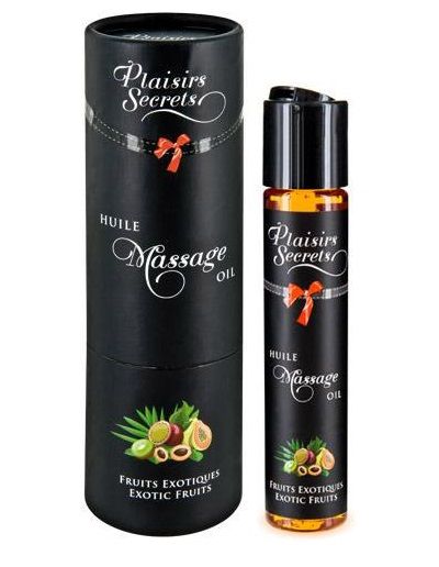 Массажное масло с ароматом экзотических фруктов Huile de Massage Gourmande Fruits Exotiques - 59 мл. - Plaisir Secret - купить с доставкой в Ельце
