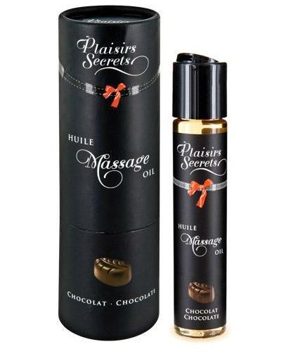 Массажное масло с ароматом шоколада Huile de Massage Gourmande Chocolat - 59 мл. - Plaisir Secret - купить с доставкой в Ельце