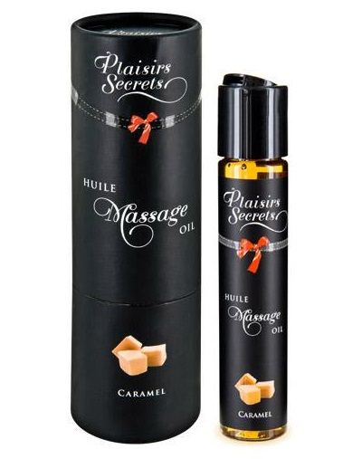 Массажное масло с ароматом карамели Huile de Massage Gourmande Caramel - 59 мл. - Plaisir Secret - купить с доставкой в Ельце